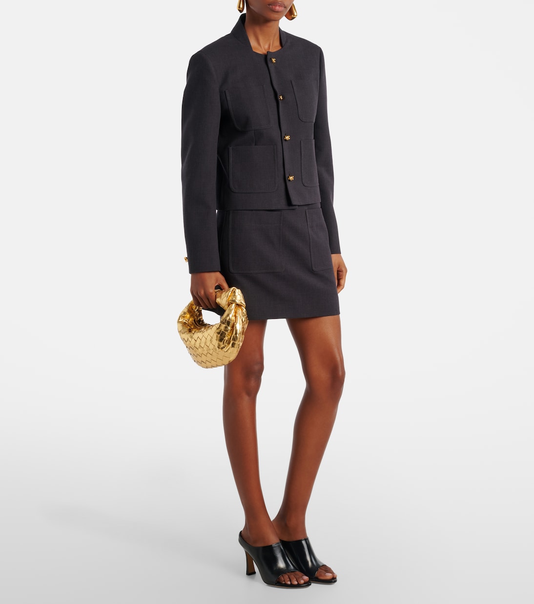 Jodie Intrecciato metallic leather tote bag | Bottega Veneta