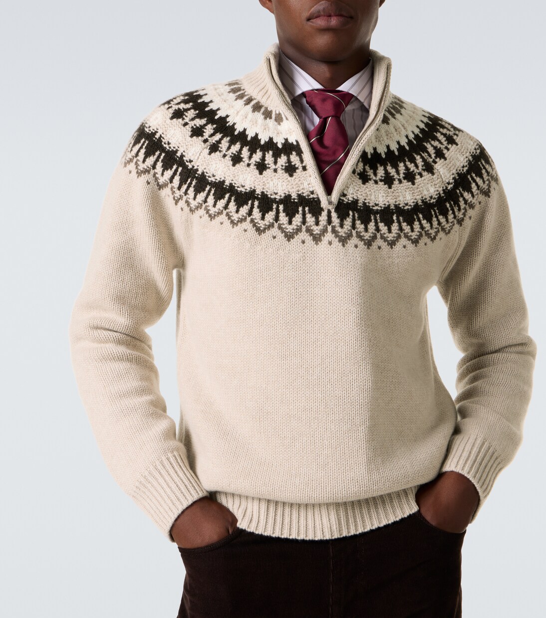 Mr Saint Gervais cashmere half-zip sweater | Arch4