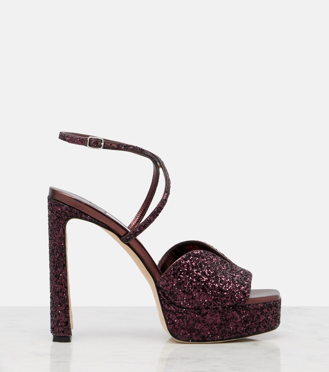 Karli 125 glitter platform sandals | Jimmy Choo