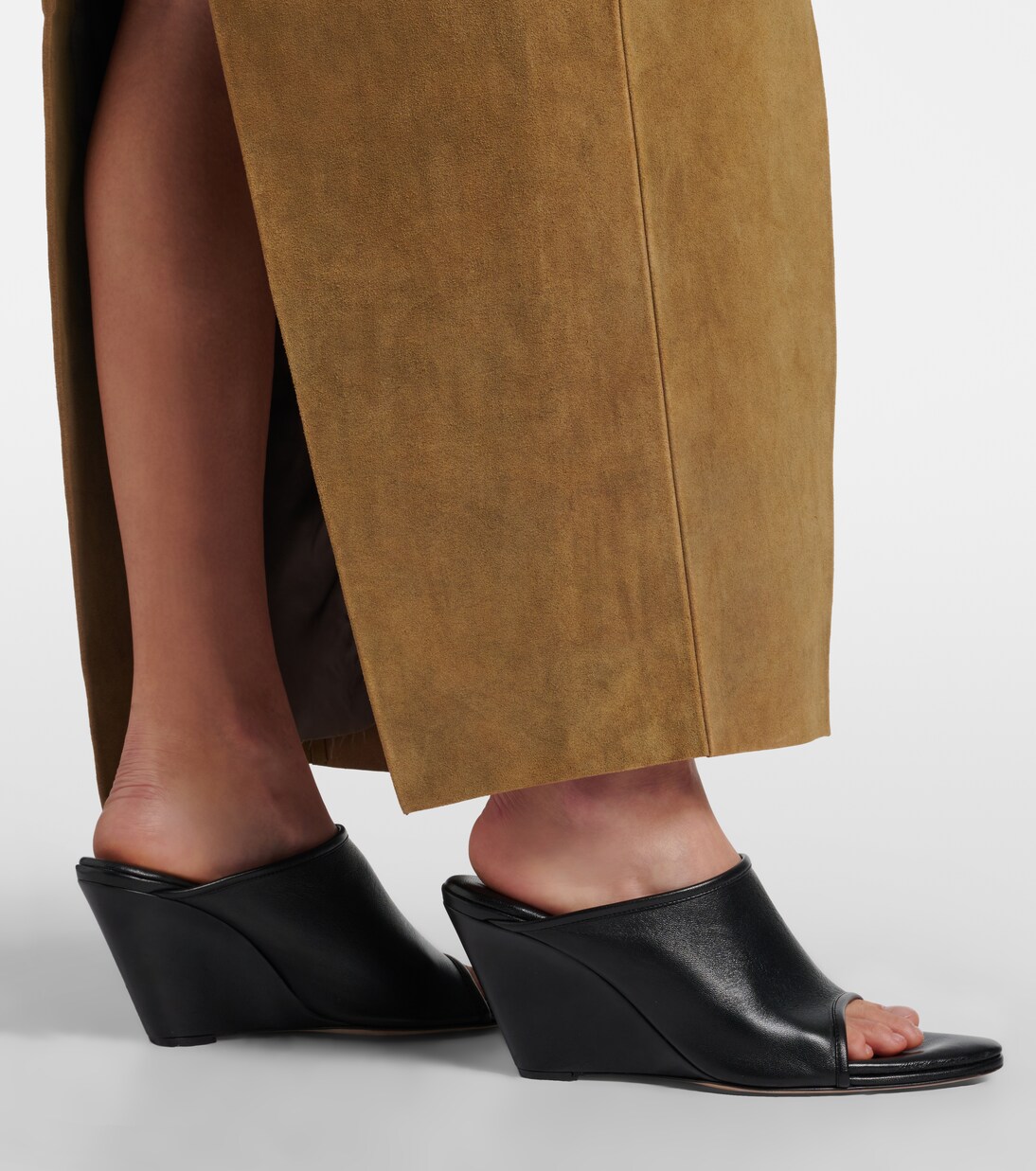 Strap Stretch 75 leather wedge mules | Christen