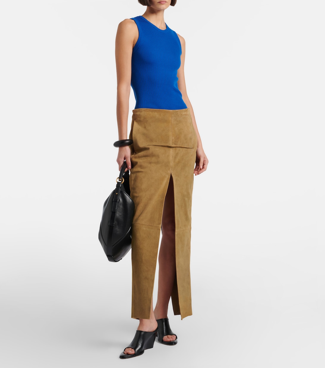 Strap Stretch 75 leather wedge mules | Christen