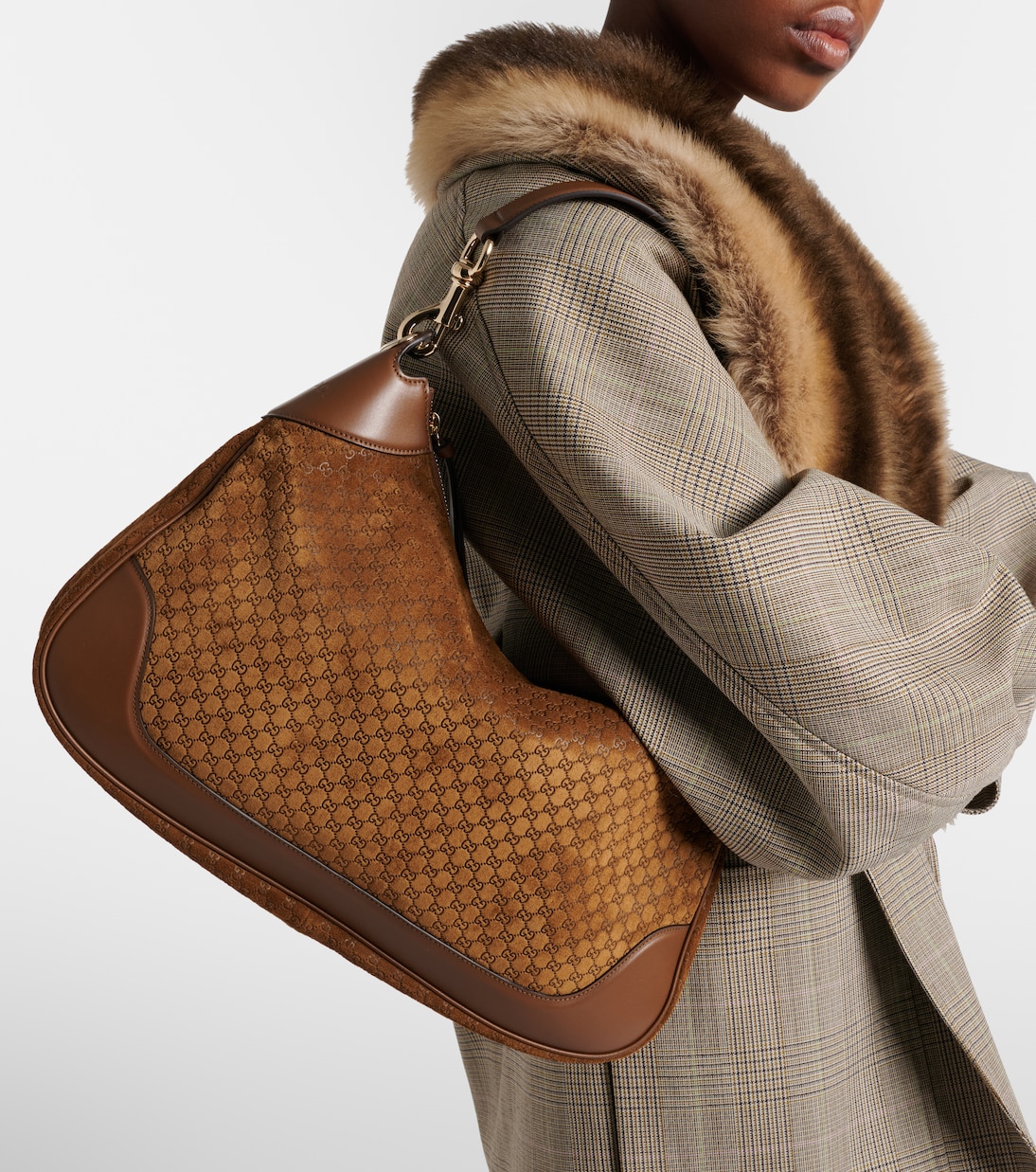 Bolso al hombro Gucci B Medium de ante | Gucci