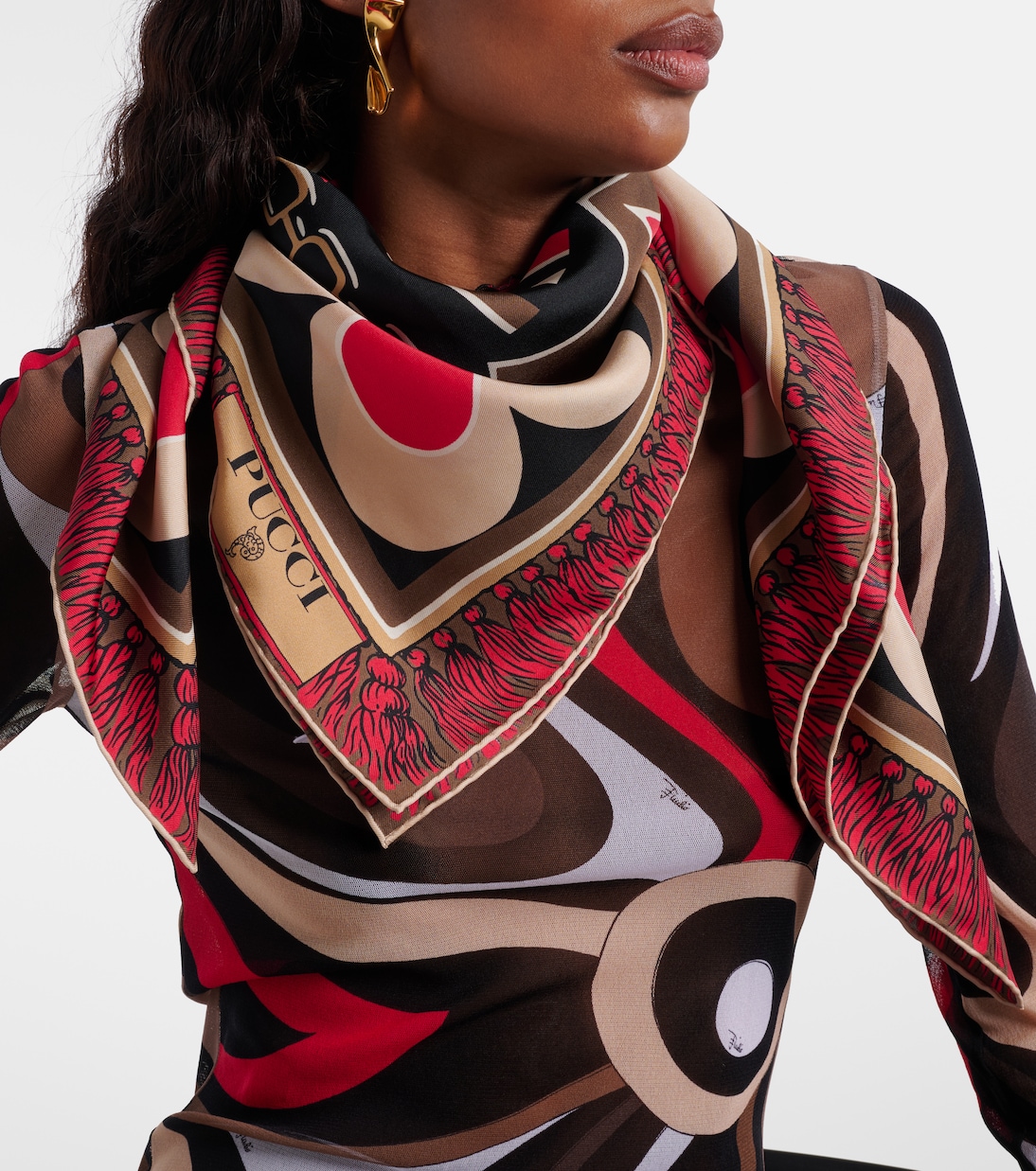 Printed silk twill scarf | Pucci