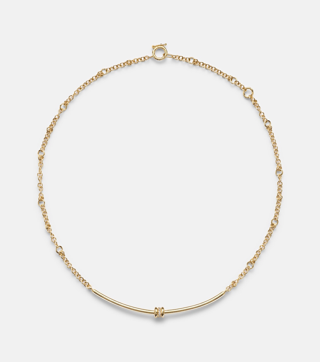 Gravity Arc 18kt gold necklace with diamonds | Spinelli Kilcollin
