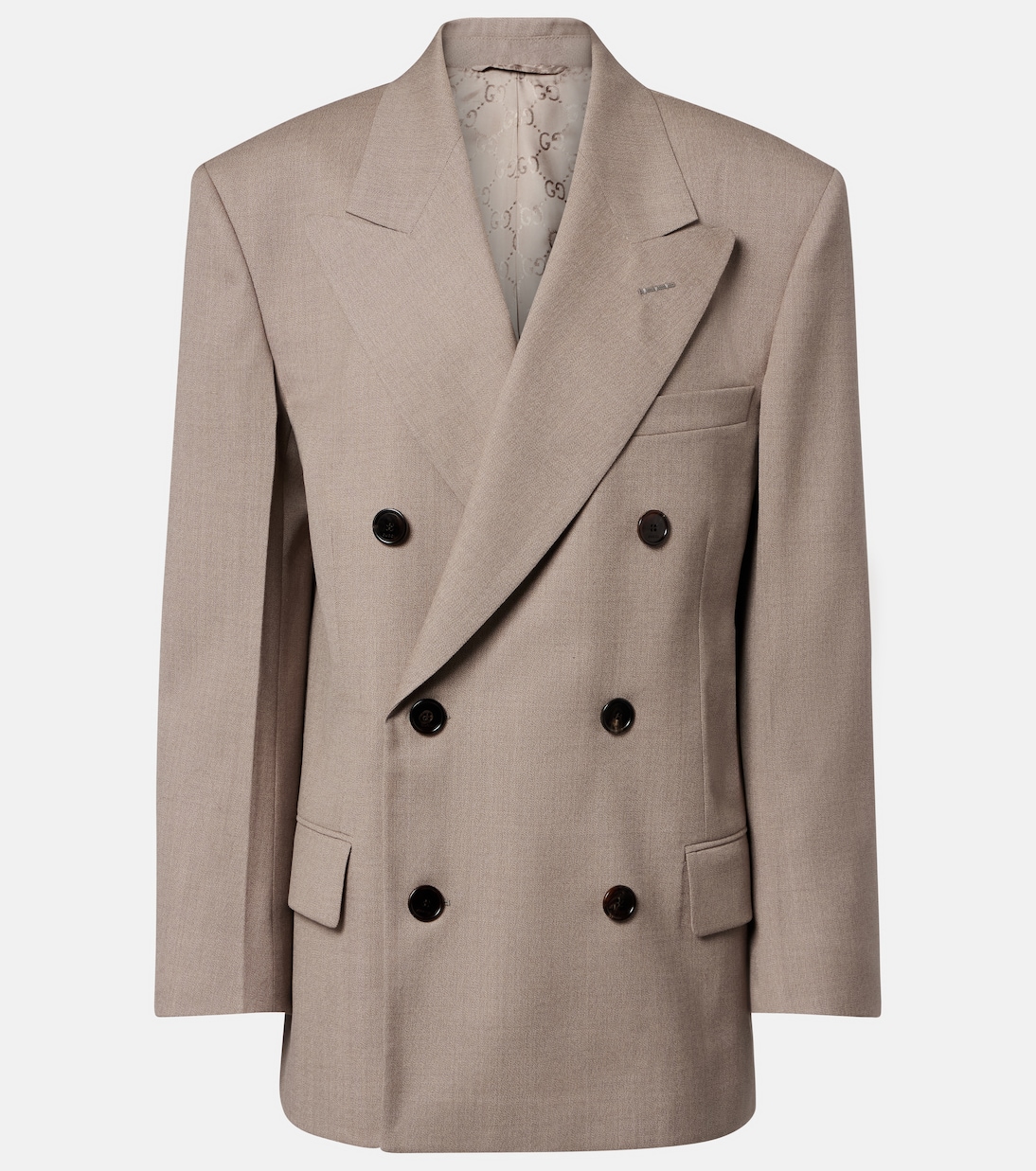Double-breasted wool mouliné blazer | Gucci