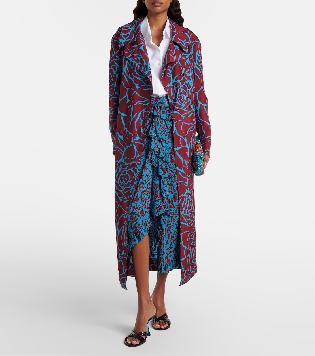 Bedruckter Mantel aus Twill | Dries Van Noten