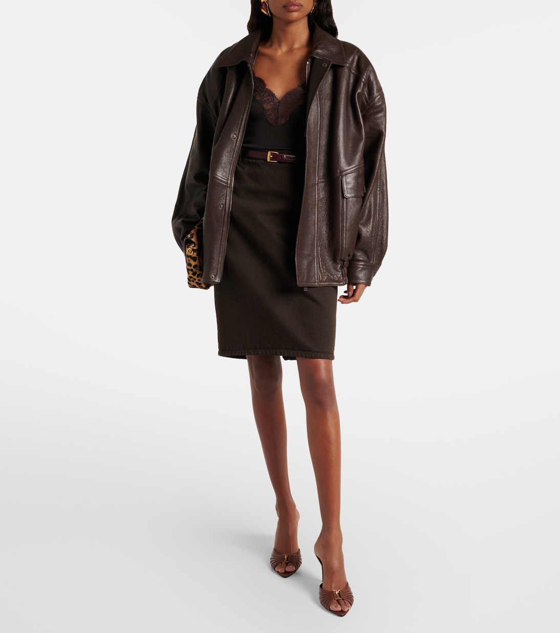 Babylone Cassandre 90 leather mules | Saint Laurent