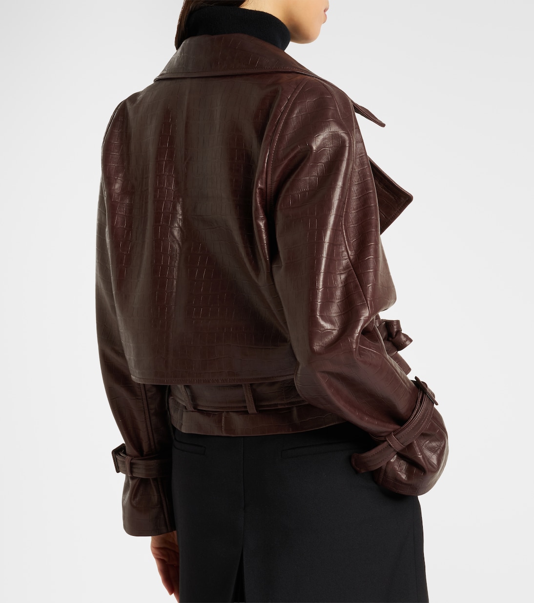 Hatti croc-effect leather jacket | Nour Hammour