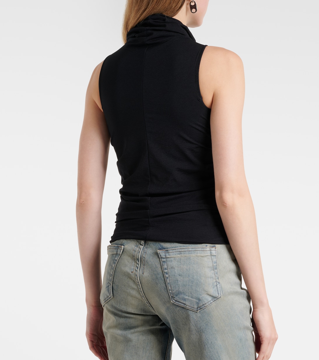 Cutout ruched jersey top | Rick Owens