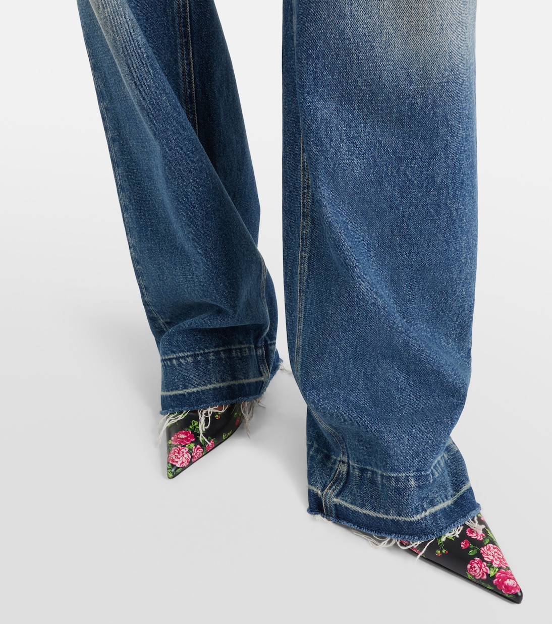 Lollo 60 floral leather slingback pumps | Dolce&Gabbana