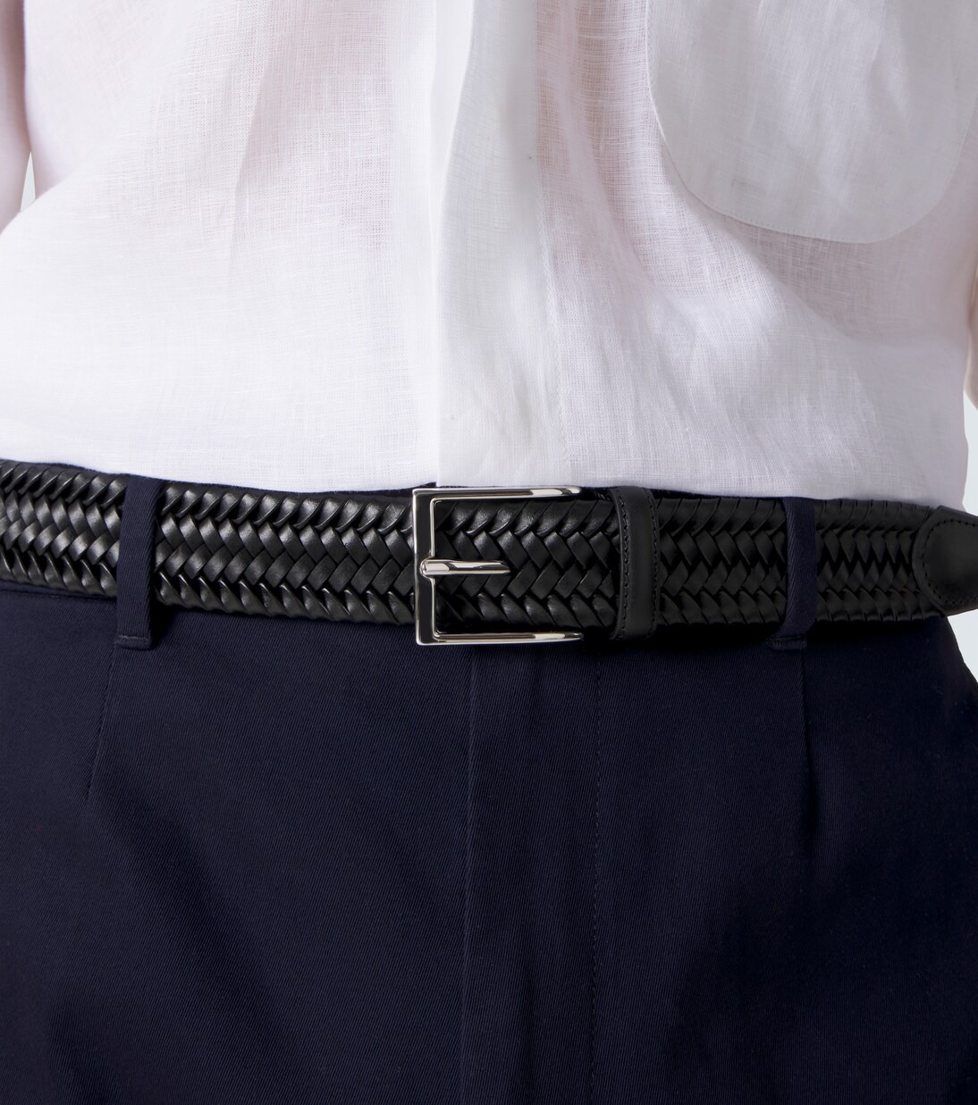 Braided leather belt | Rubinacci
