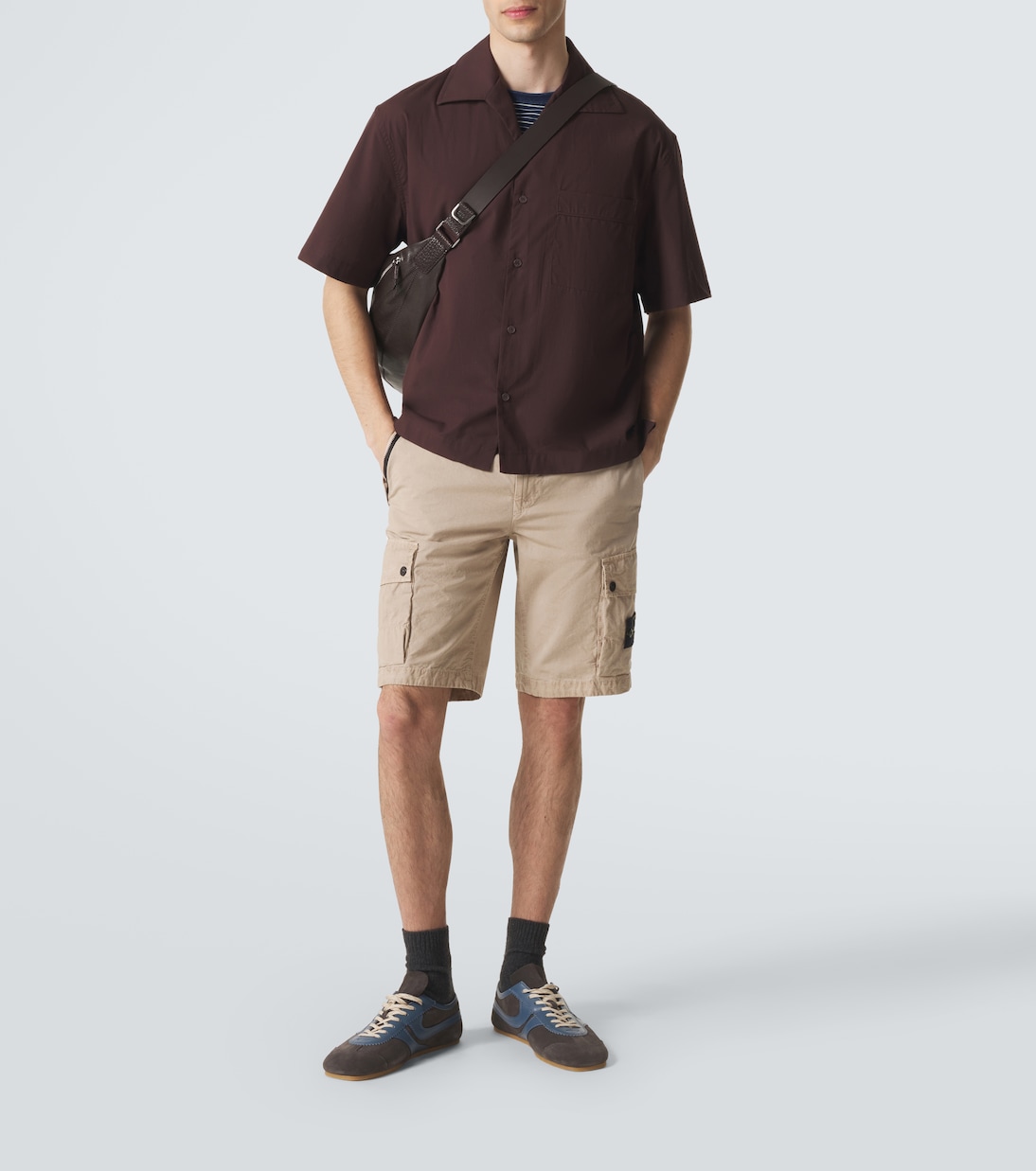 Compass cotton canvas shorts | Stone Island