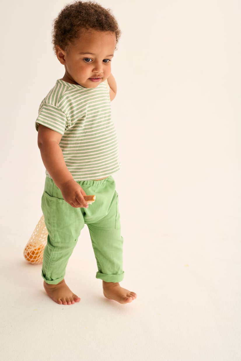 Baby Evan linen and cotton pants | Cozmo
