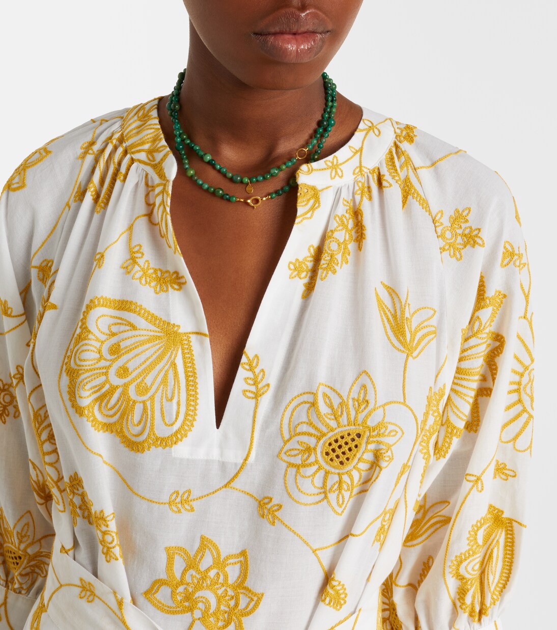 Anjana embroidered cotton-blend midi dress | Eres