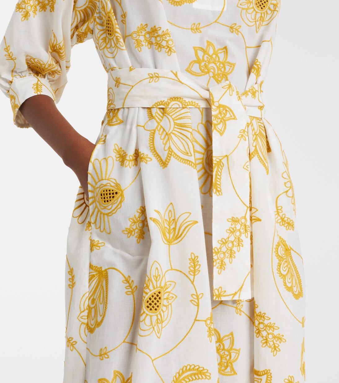 Anjana embroidered cotton-blend midi dress | Eres
