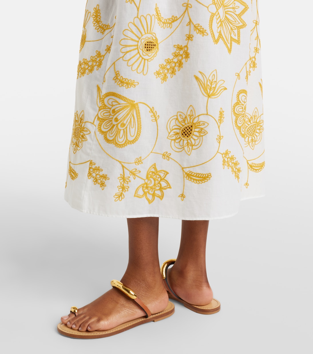 Anjana embroidered cotton-blend midi dress | Eres