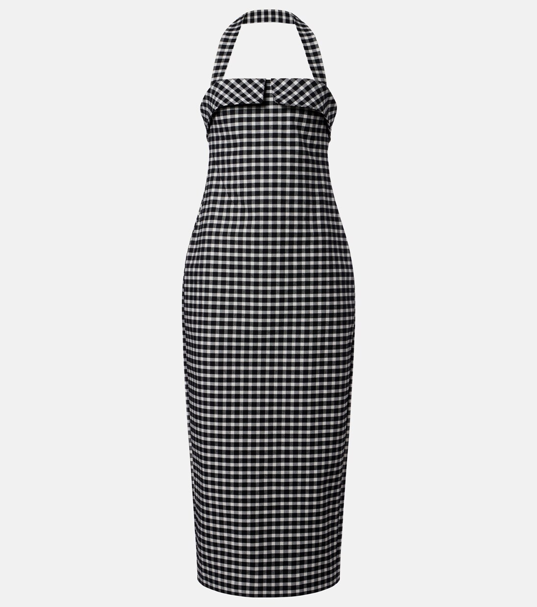 Chiara gingham cotton-blend midi dress | Posse