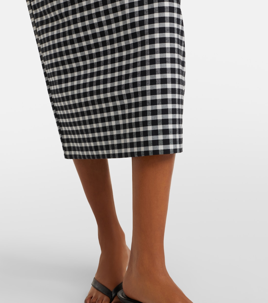 Chiara gingham cotton-blend midi dress | Posse