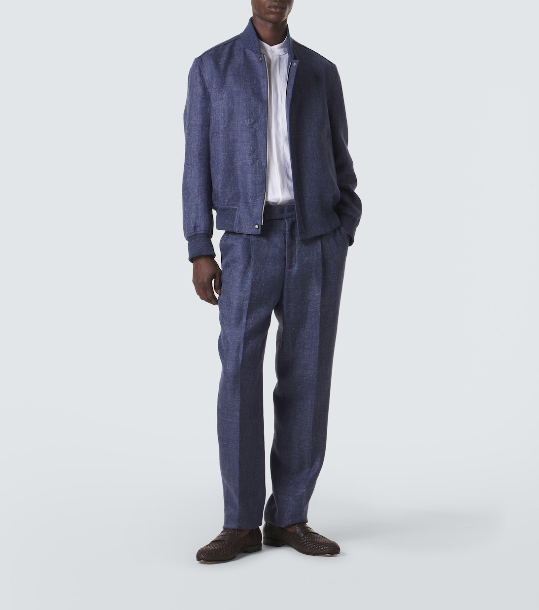 Linen, wool, and silk tapered pants | Berluti