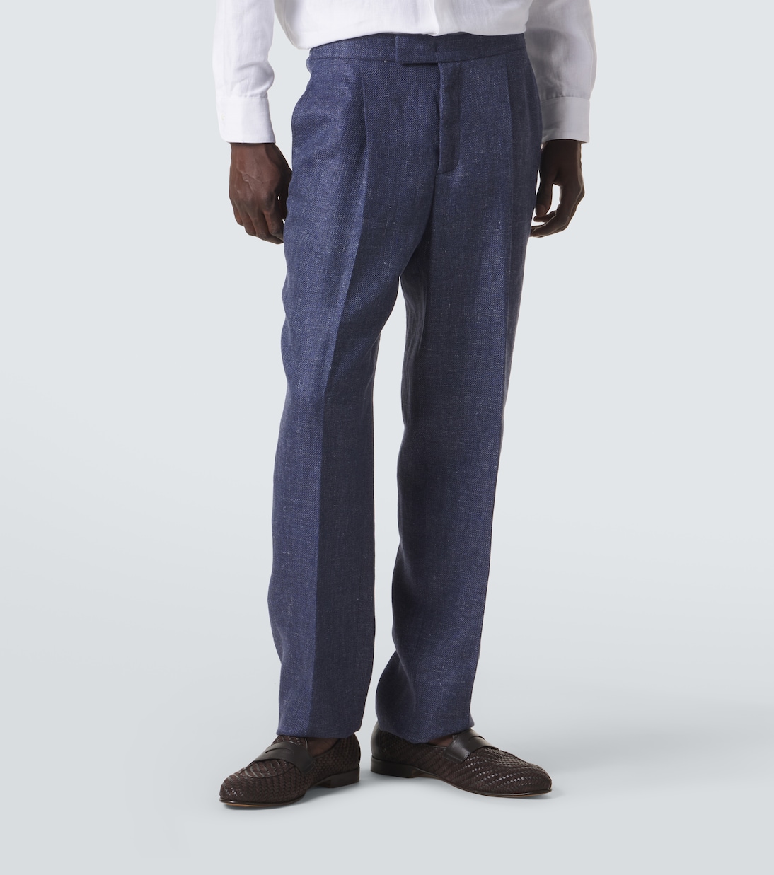 Linen, wool, and silk tapered pants | Berluti