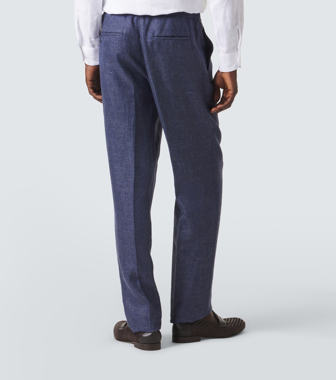 Linen, wool, and silk tapered pants | Berluti