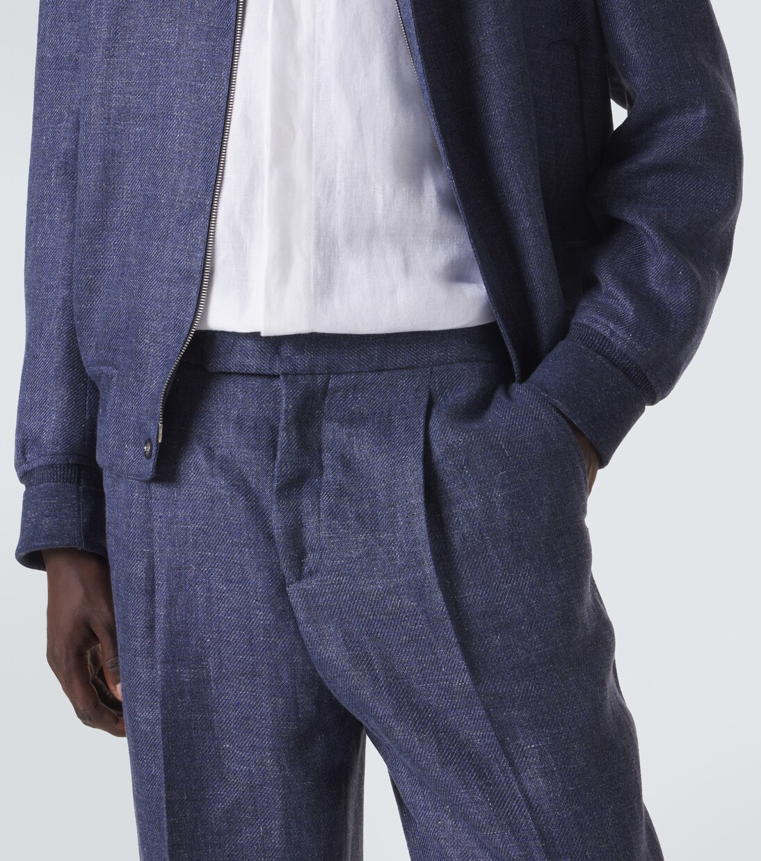 Linen, wool, and silk tapered pants | Berluti
