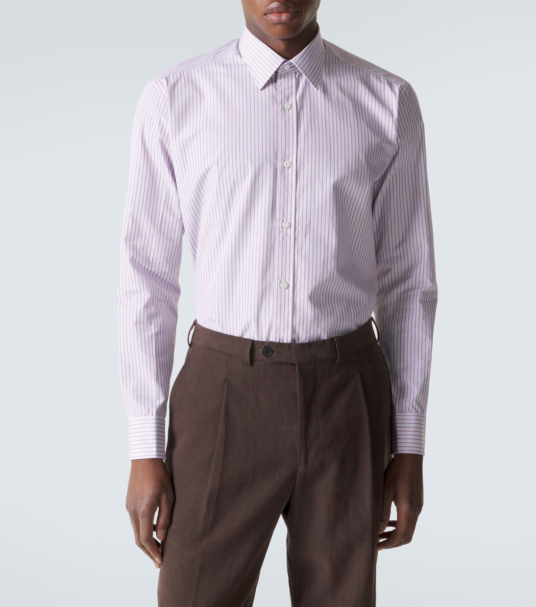 Striped cotton poplin shirt | Charvet