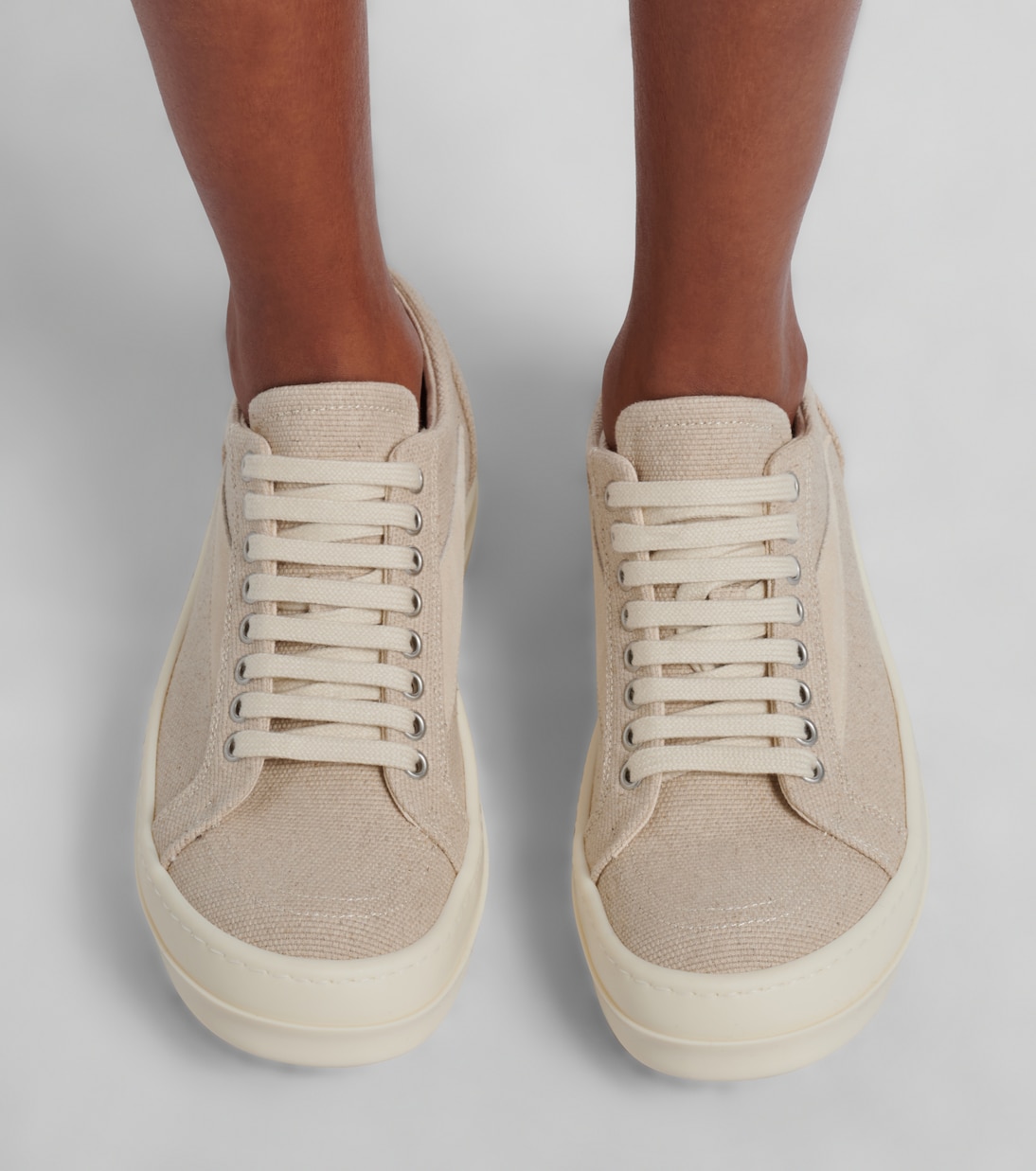 DRKSHDW Vintage绒面革边饰帆布运动鞋 | Rick Owens