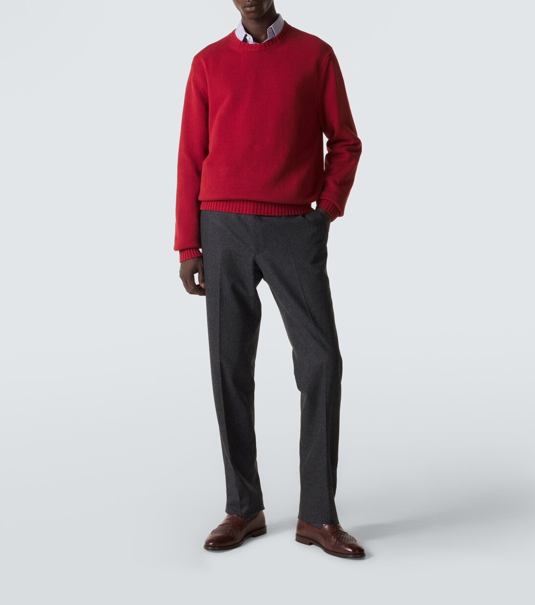 Wool flannel slim pants | Thom Sweeney