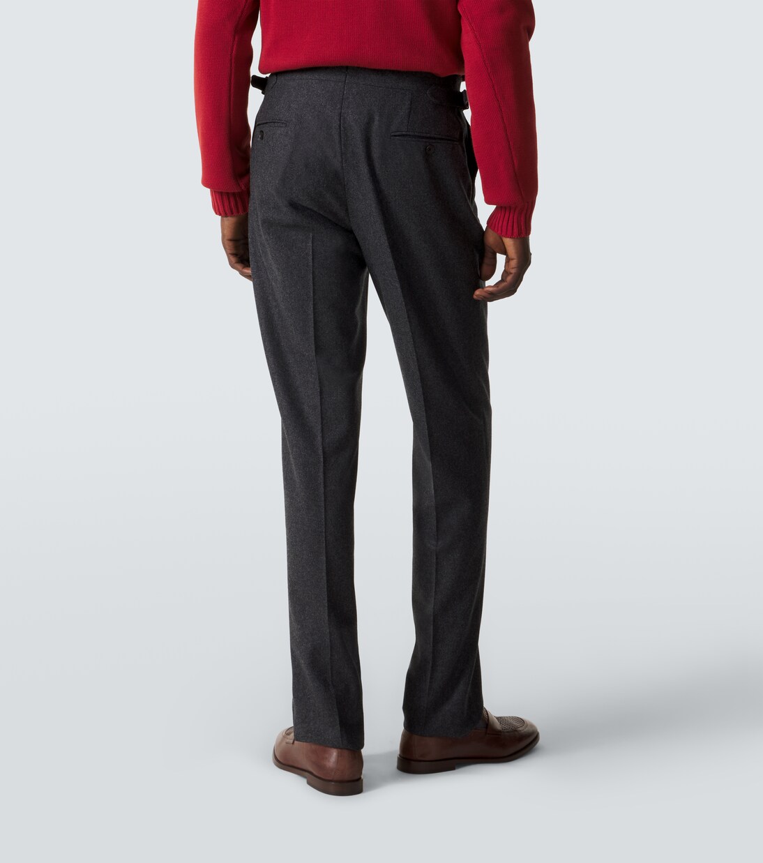 Wool flannel slim pants | Thom Sweeney
