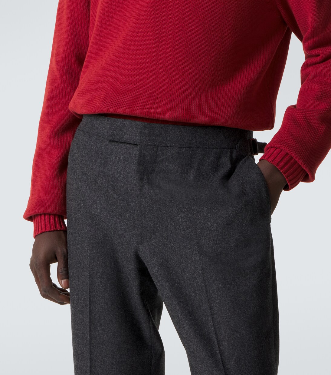 Wool flannel slim pants | Thom Sweeney
