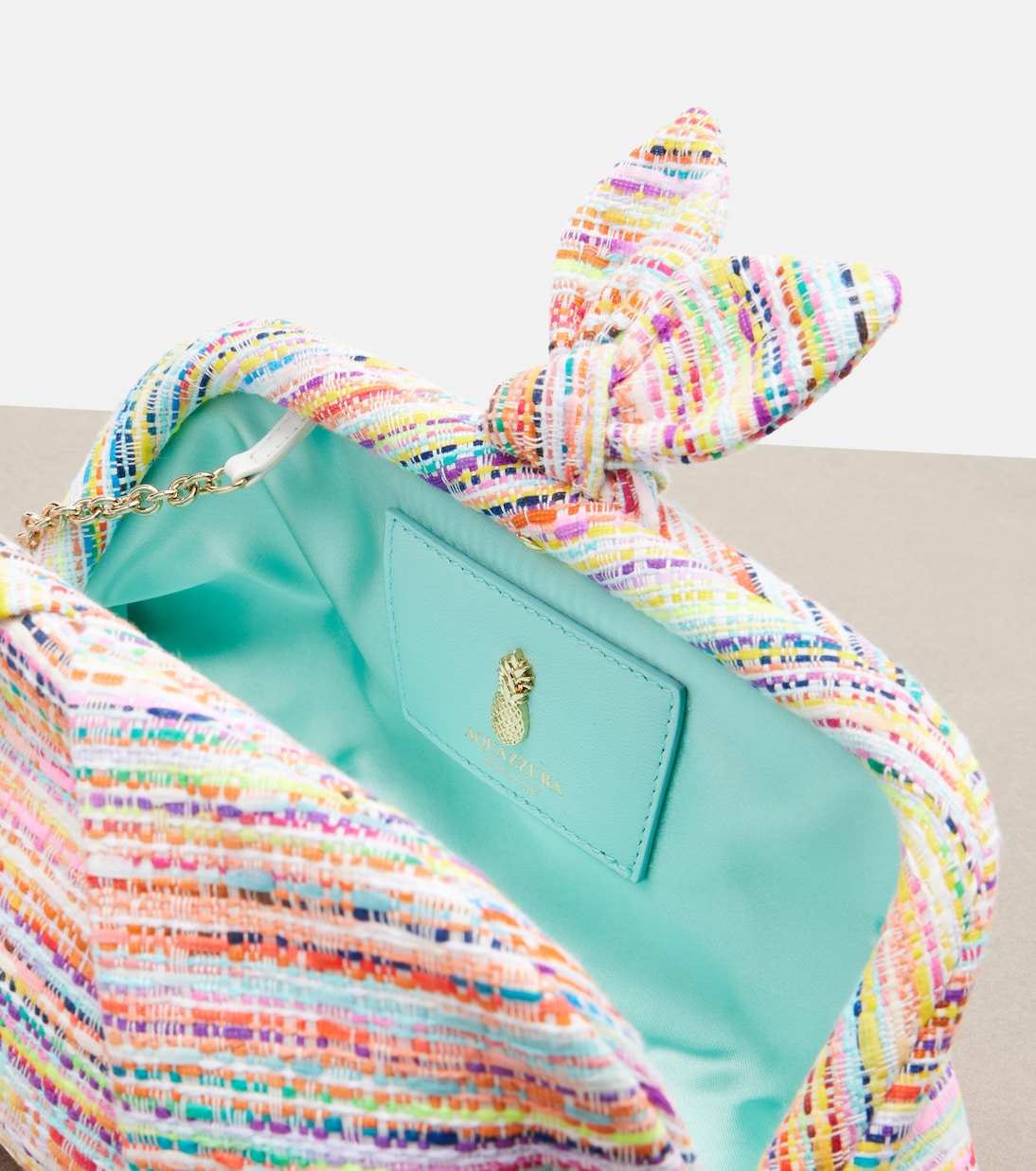 Bowtie tweed clutch | Aquazzura