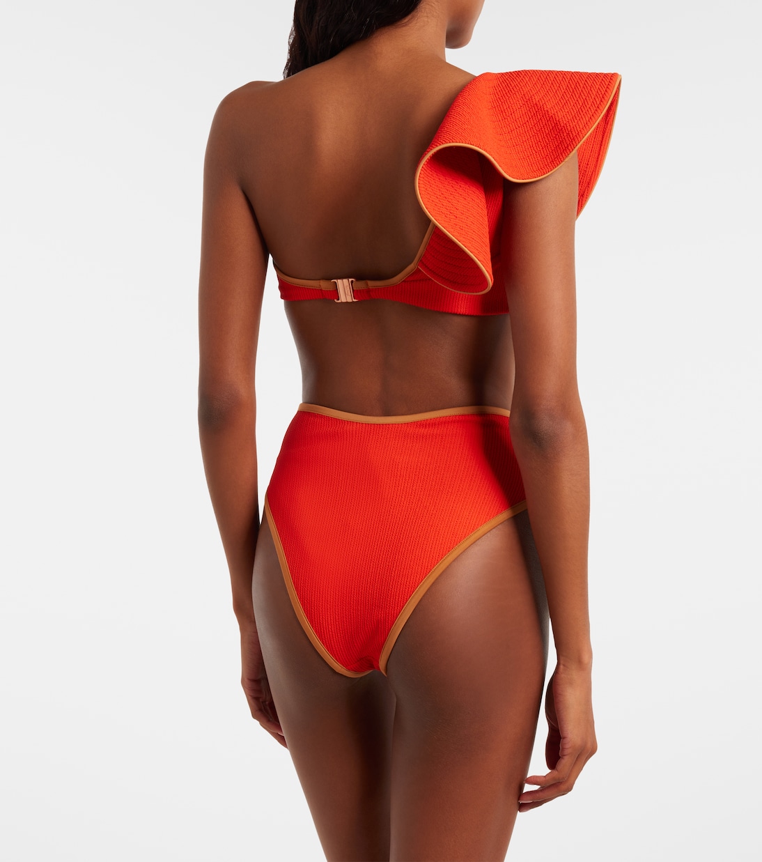 Top bikini monospalla con volant | Johanna Ortiz