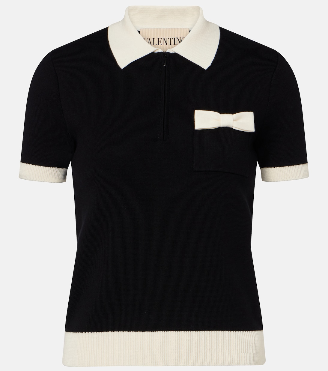 Bow-detail cotton polo shirt | Valentino