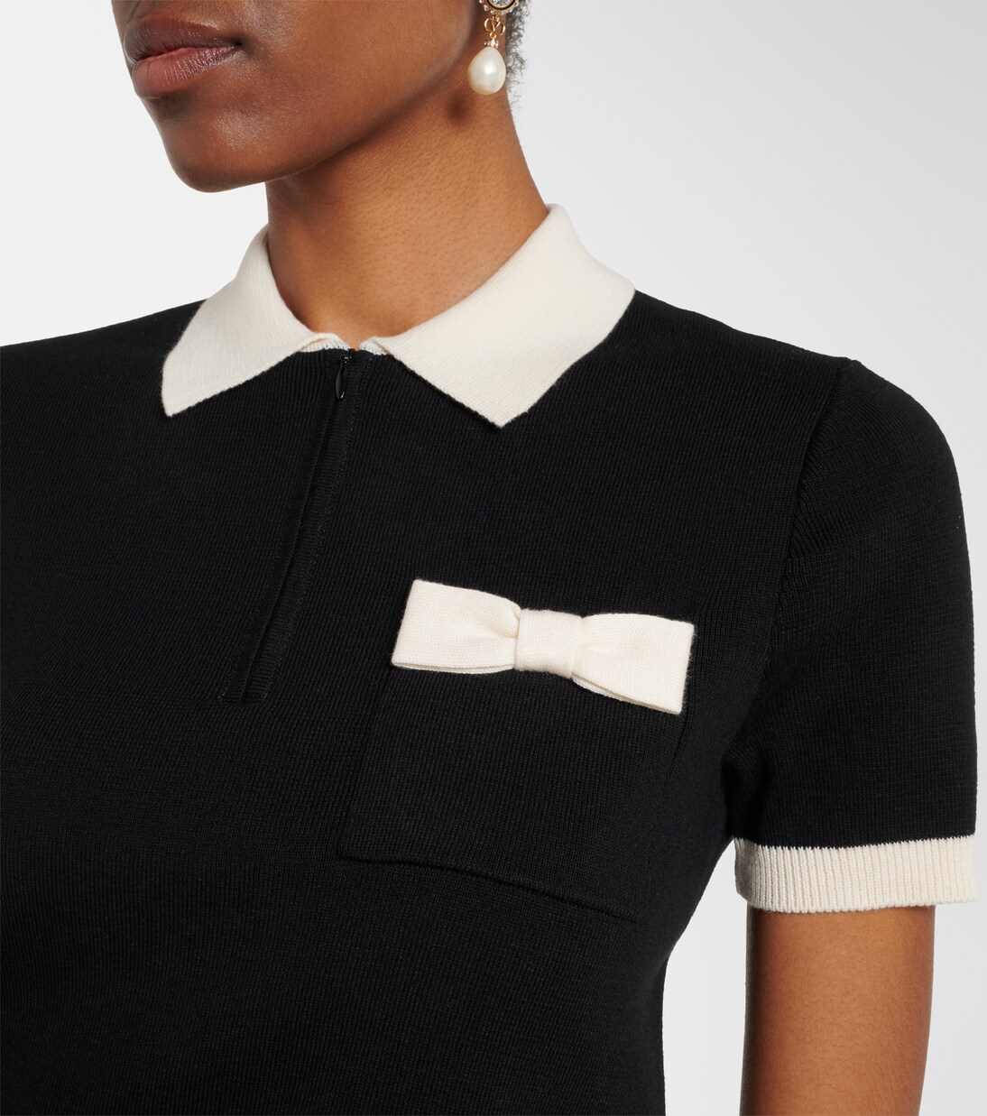 Bow-detail cotton polo shirt | Valentino