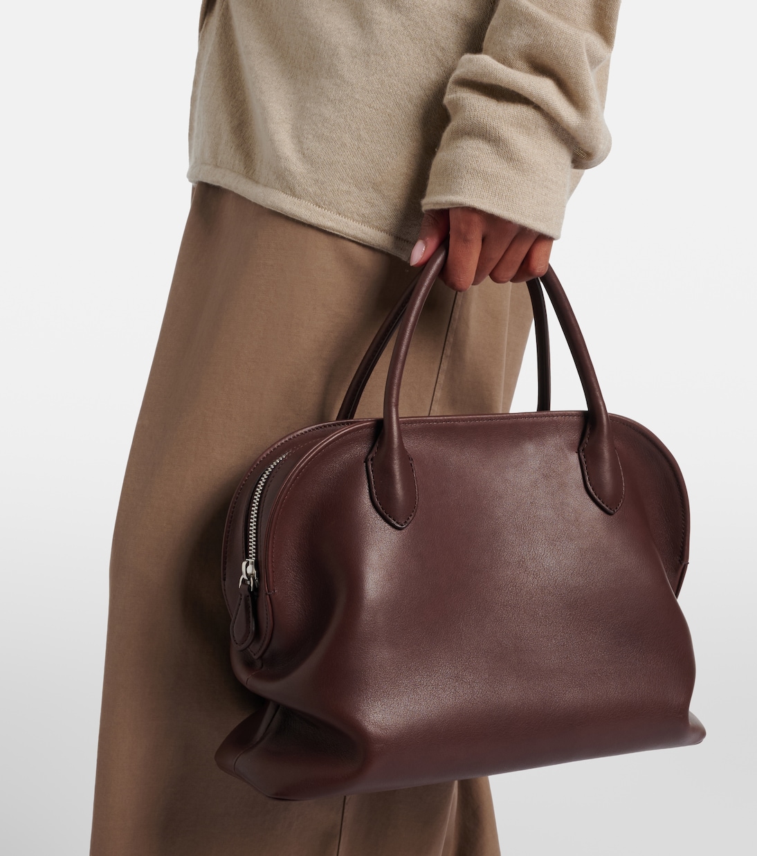 Agnes 12 leather top-handle bag | The Row