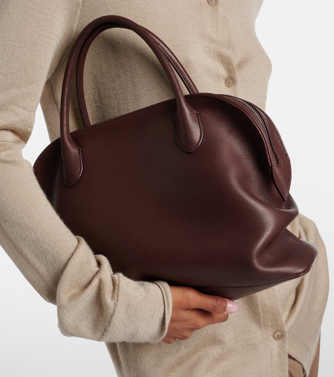 Agnes 12 leather top-handle bag | The Row