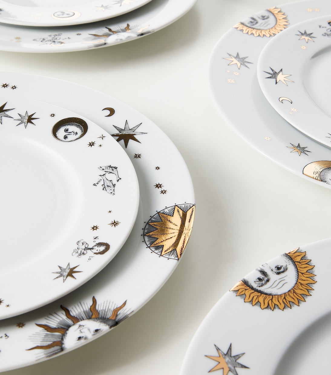 Astronomici set of 12 porcelain dinner plates | Fornasetti