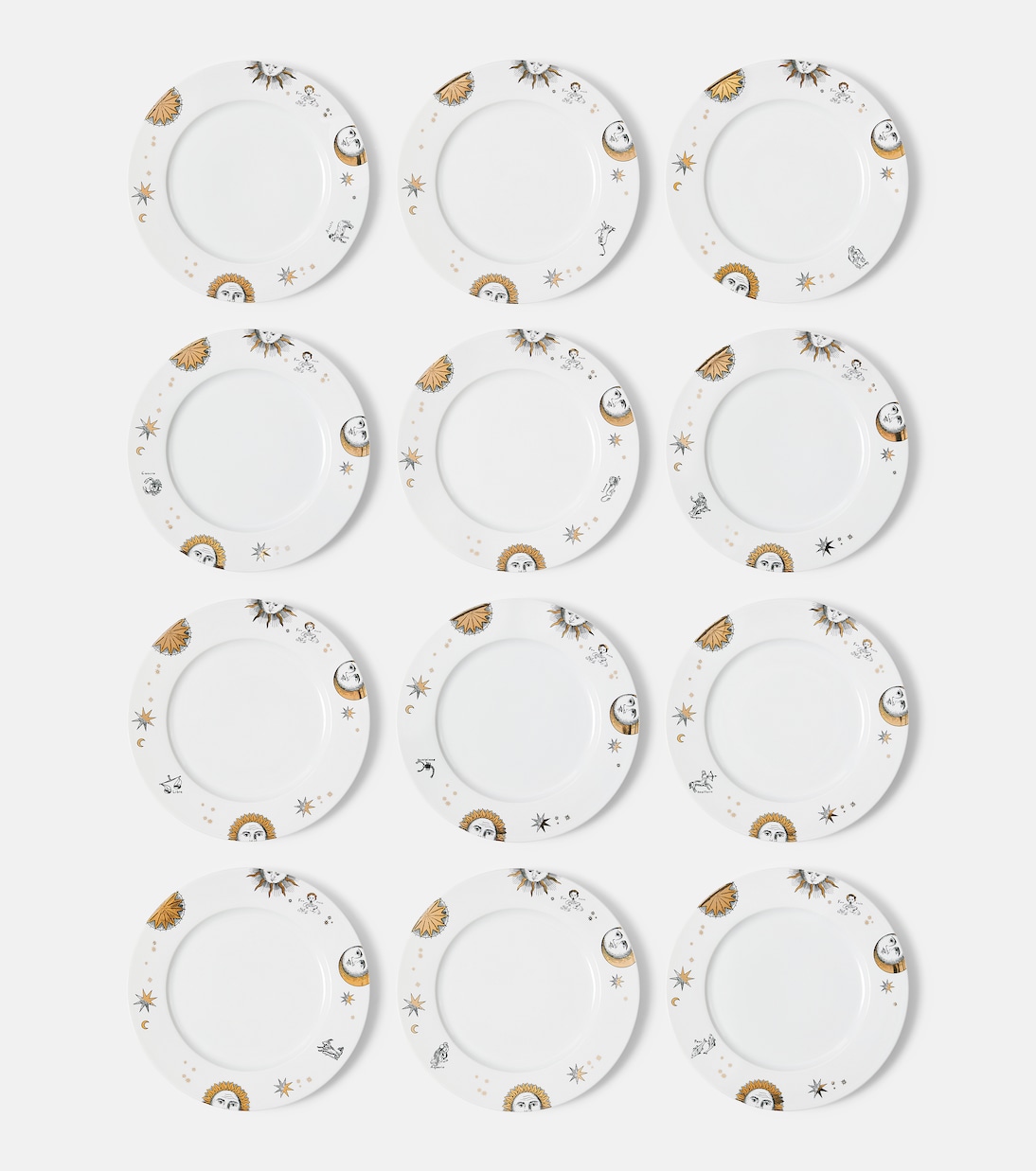 Astronomici set of 12 porcelain dinner plates | Fornasetti