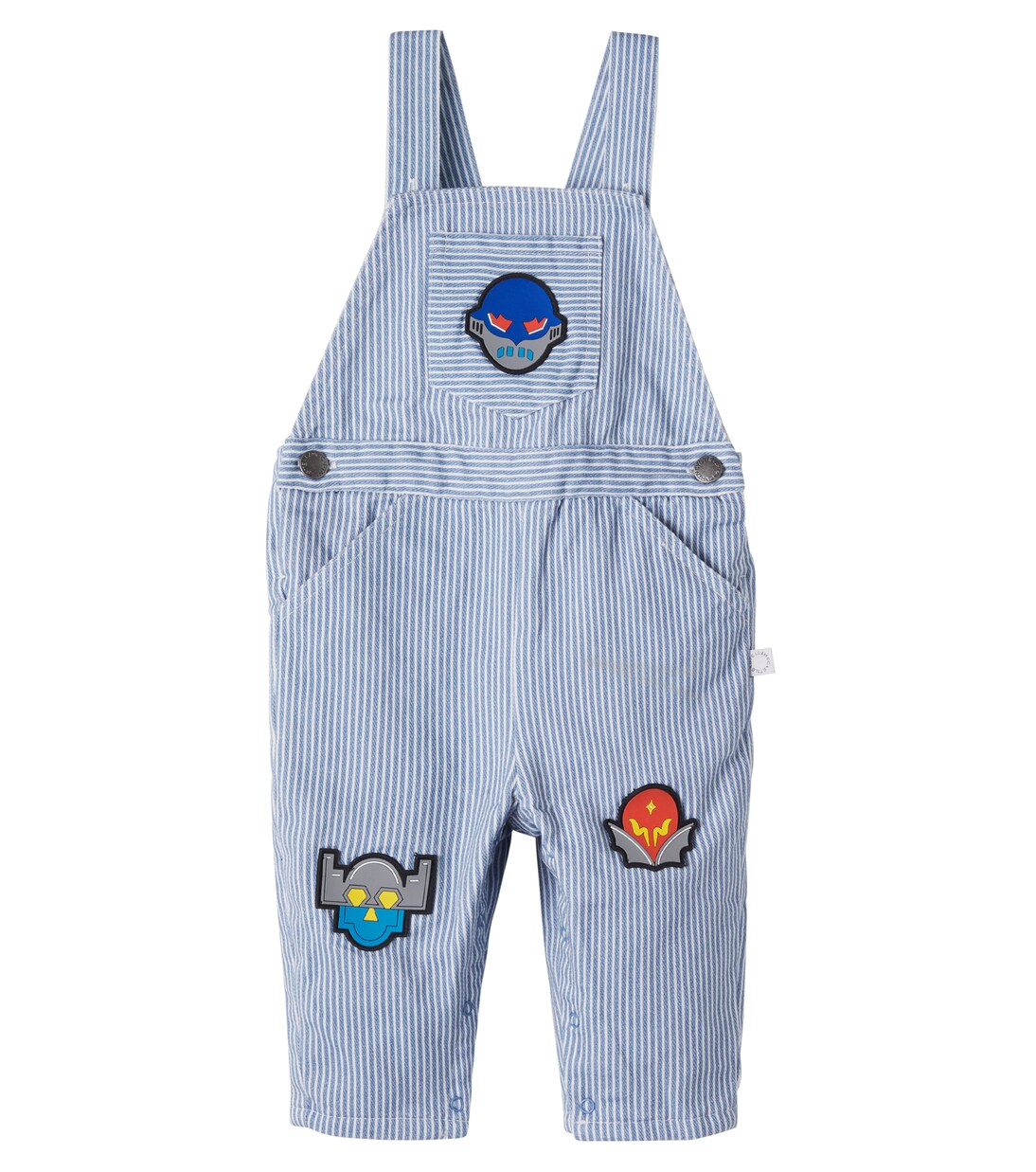 Baby striped patch-appliqué denim overalls | Stella McCartney Kids