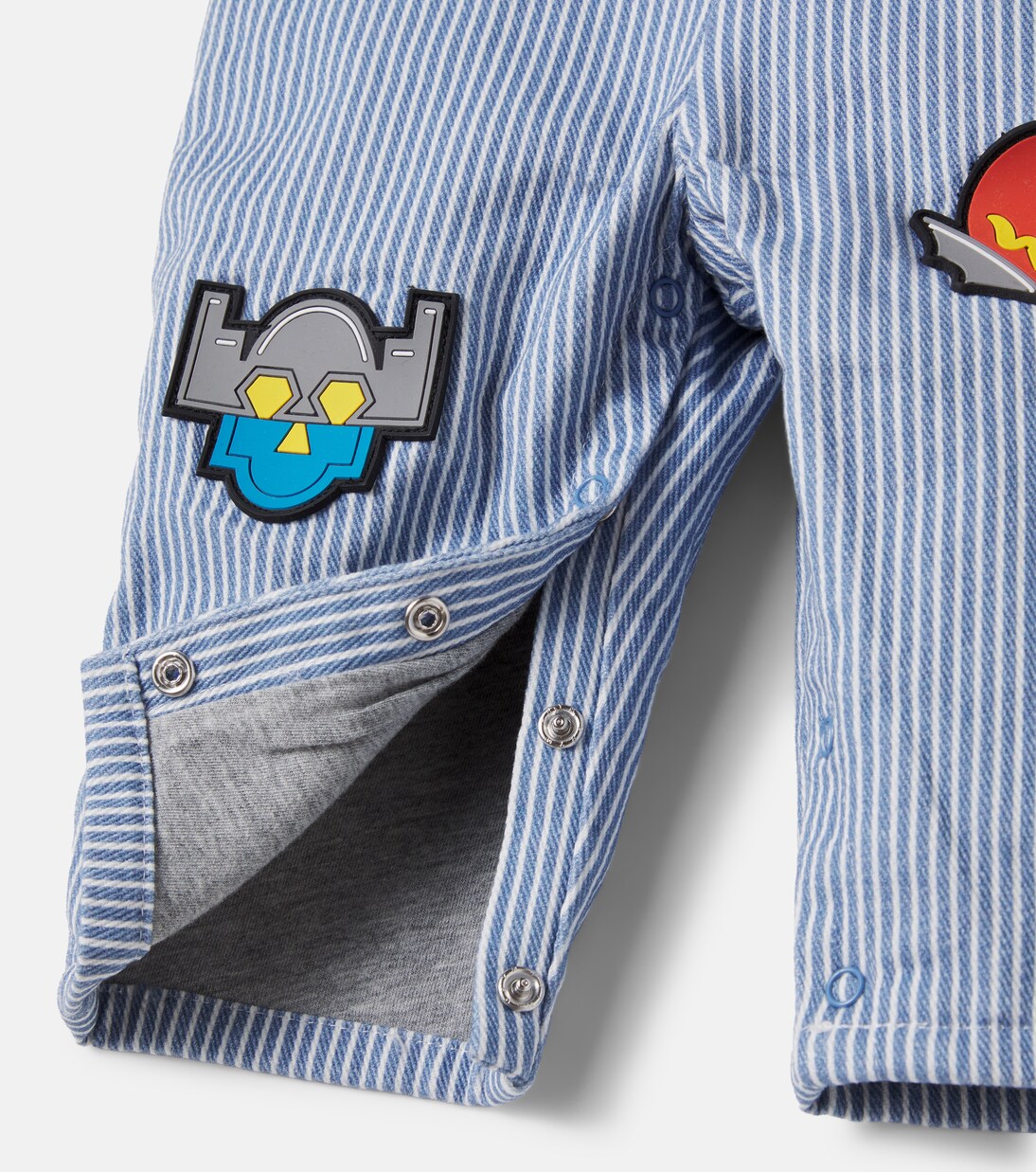 Baby striped patch-appliqué denim overalls | Stella McCartney Kids