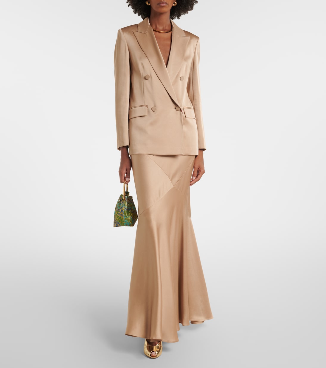 Arca double-breasted satin blazer | Max Mara
