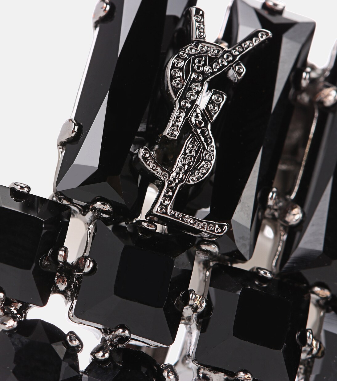 Boucles d'oreilles clip en cristaux | Saint Laurent