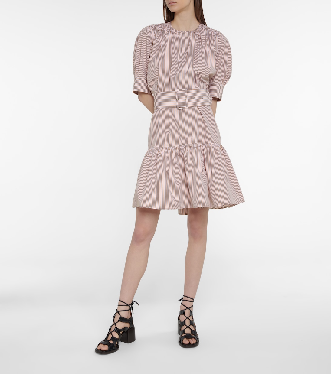 Striped cotton midi dress | Chloé