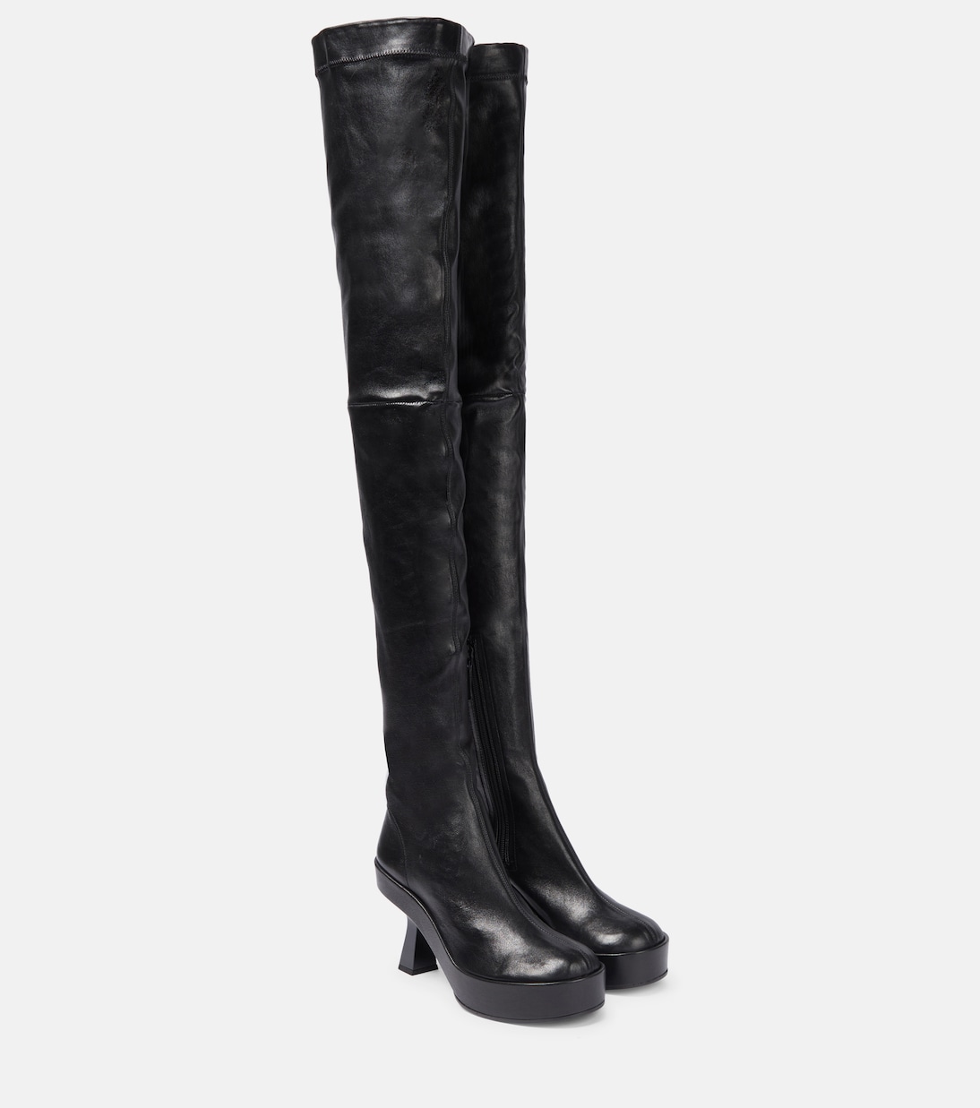 Leather over-the-knee boots | Versace