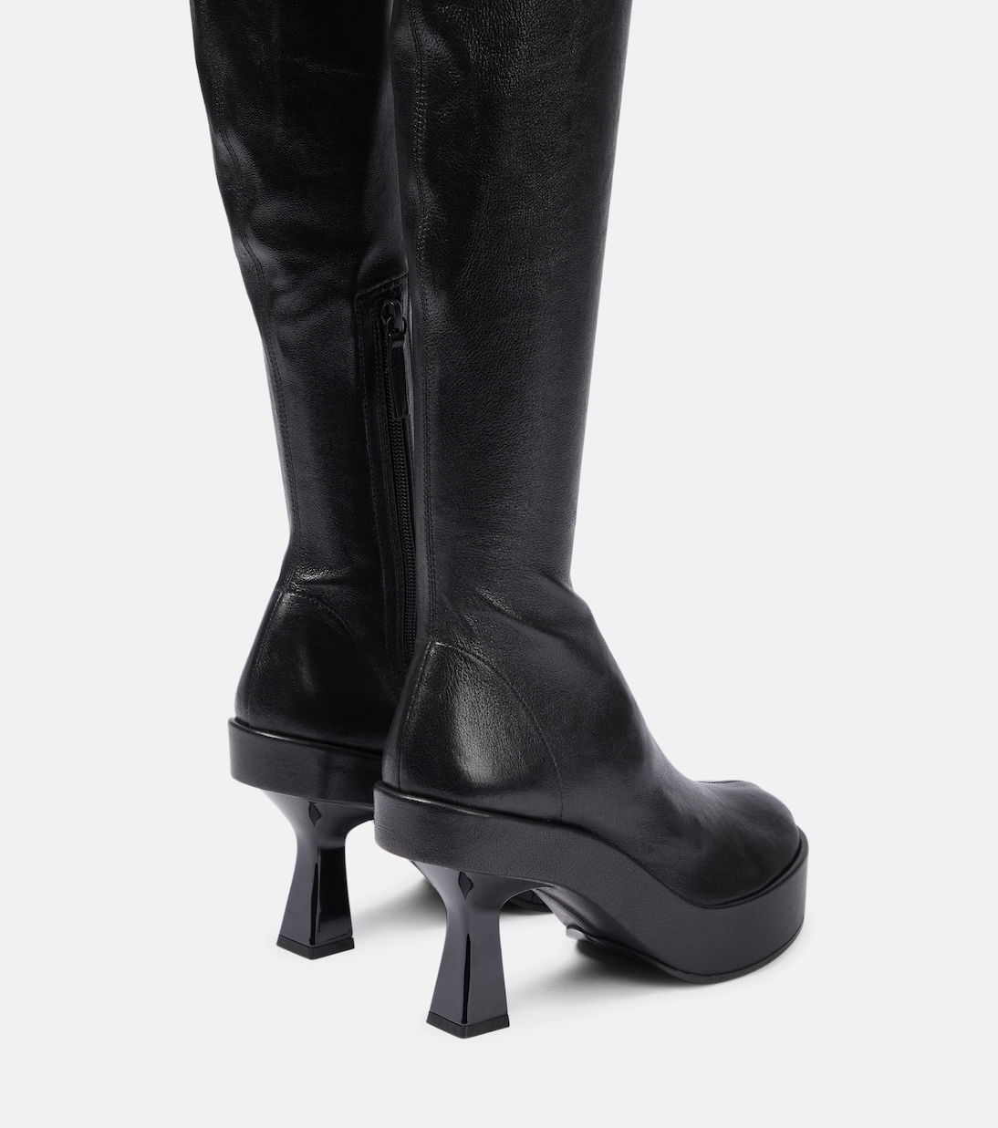 Leather over-the-knee boots | Versace