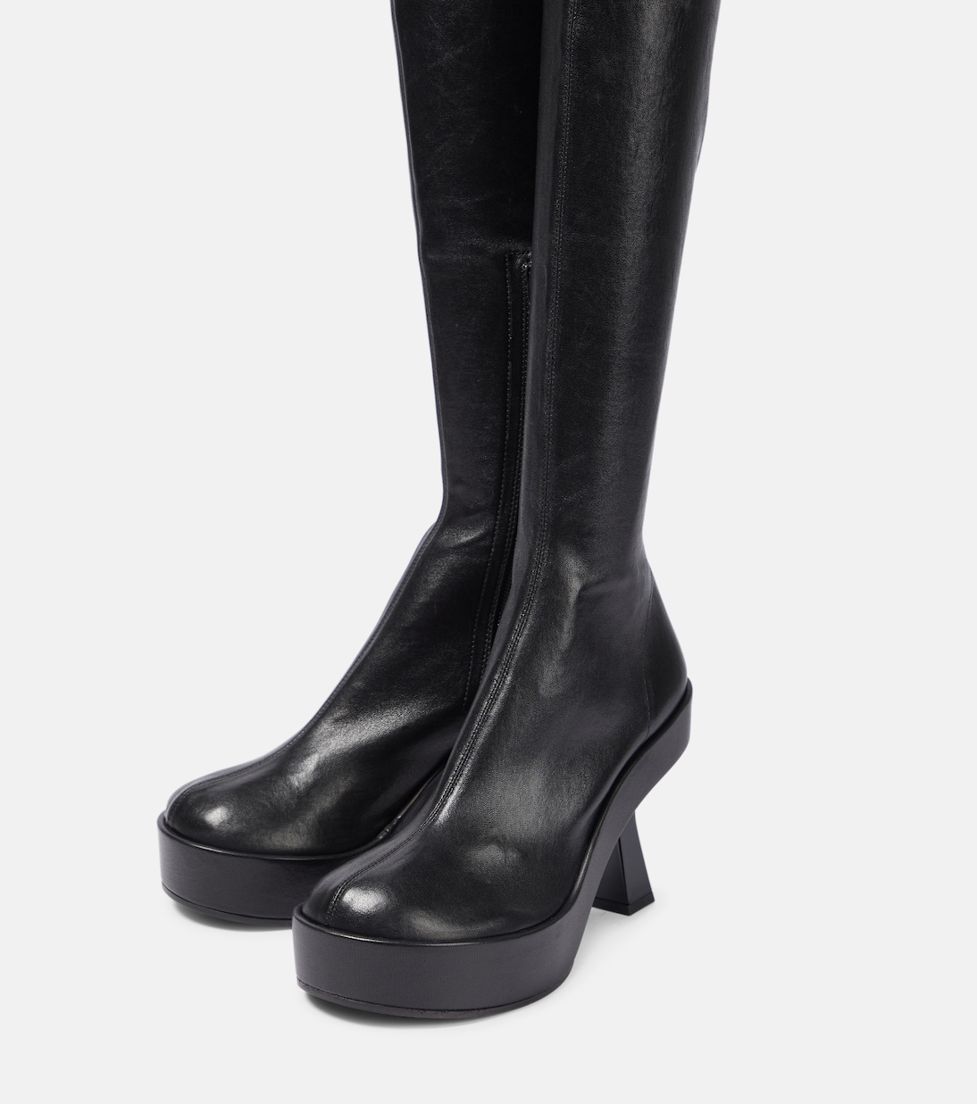 Leather over-the-knee boots | Versace