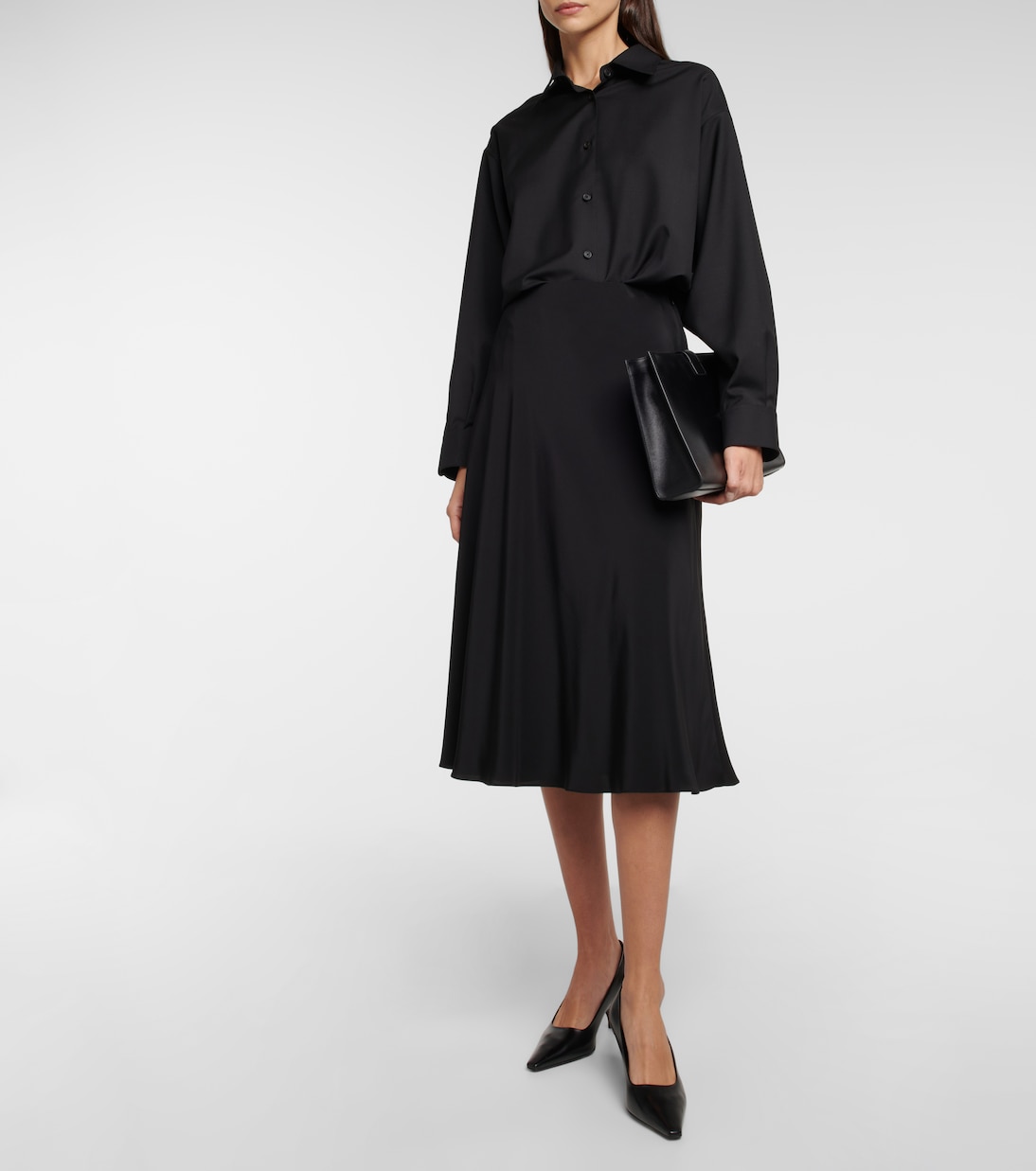 Medela silk satin midi skirt | The Row