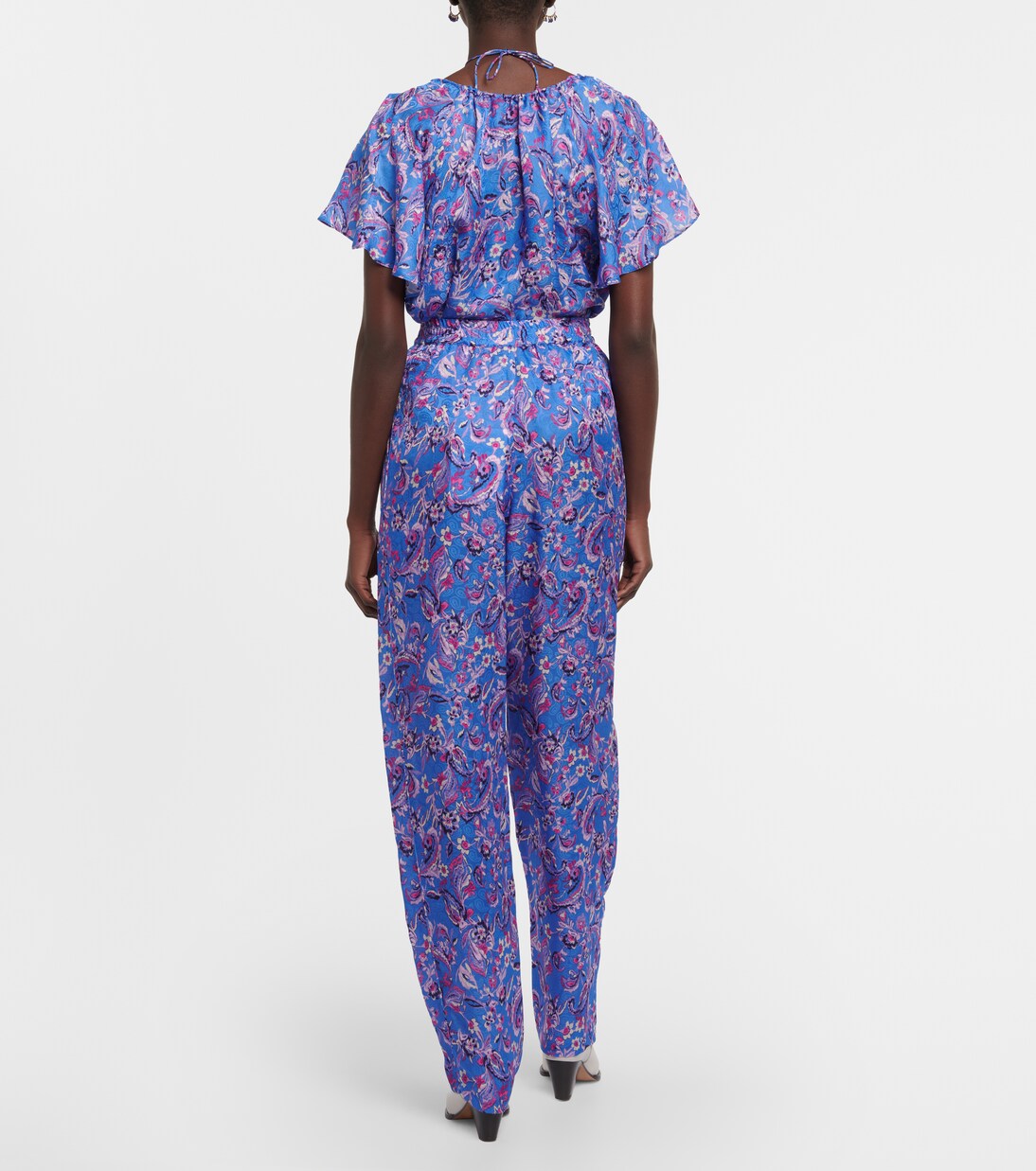 Pantalon Piera imprimé en soie mélangée | Isabel Marant