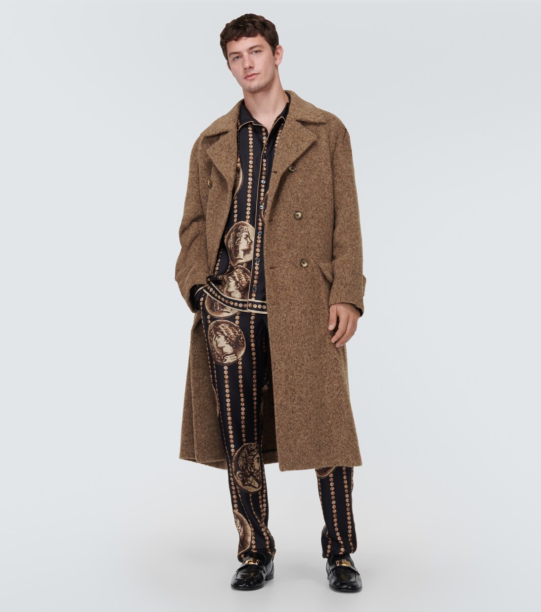 Double-breasted alpaca-blend coat | Dolce&Gabbana
